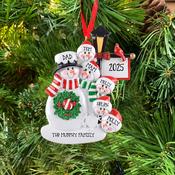 Snow Lampost Family of 6 Personalised Hanging Christmas Decoration image