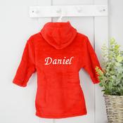 Personalised Hooded Fleece Baby White Bathrobe -Nova Collection image