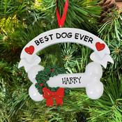 Best Dog Ever Personalised Hanging Christmas Decoration image