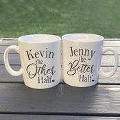 2 Personalised Valentine’s Mug-Better Half-Other Half image