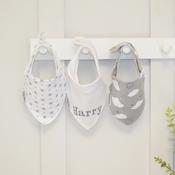 Personalised Billy's Bib Bundles-Neutral Grey Star &amp;amp; Cloud/Moon image