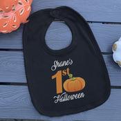 Personalised Black Rounded Bib-1st Pumpkin image
