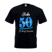 Personalised Adult Birthday T-Shirt-How Many Years Of Being Awesome...Men image