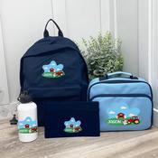 Personalised School Bundle (school bag, lunch bag, pencil case &amp;amp; bottle) - Farm image