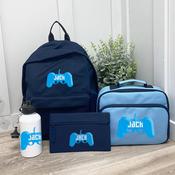 Personalised School Bundle (school bag, lunch bag, pencil case &amp;amp; bottle) - Gamer