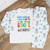 Personalised Kids Pyjamas-When I Wake-Starting School (Blue) image