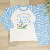Personalised Kids Christening Pyjamas-Christening Bear (Blue) image