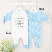 Personalised Baby Grow-Great Friends Get Promoted To (Blue Or Pink Cloud) image