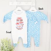 Personalised Father's Day Baby Gro-Dad You Are My Hero(Multiple Colours)