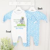 Personalised Mother's Day Baby Grow-I'm So Lucky(Pink Or Blue Cloud) image