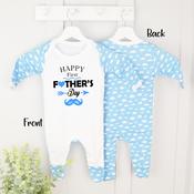 Personalised Father's Day Baby Gro-Father's Day Moustache (Multiple Colours)