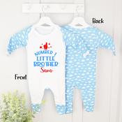 Personalised Sibling Baby Grow-No.1 Brother(Cloud) image