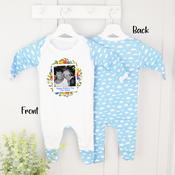 Personalised Mother's Day Baby Grow-Own Image (Pink Or Blue Cloud) image