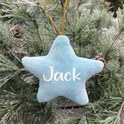 Blue Star Name Personalised Hanging Christmas Decoration