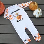 Halloween Pumpkin Pattern Baby Grow-Broken Pumpkin image