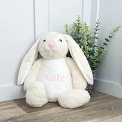 Personalised Embroidered Teddy-Cream Bunny (Different Thread Colours)
