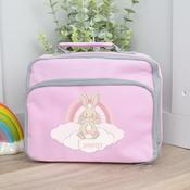 Personalised Pink School Lunch Bag-Bunny image