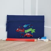Personalised Navy Pencil Case-Plane With Banner image