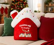 Personalised Christmas House Cushion-Christmas Santa Sleigh