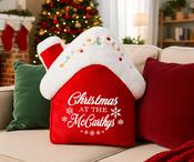 Personalised Christmas House Cushion-Snowflake
