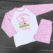 Personalised Kids Pyjamas-Hurling &amp;amp; Football-Your County/Club Colours (Pink) image
