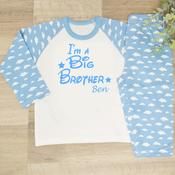 Personalised Sibling Kids Pyjamas-Walt Blue image