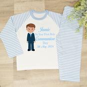 Personalised Kids Communion Pyjamas-New Design Communion Boy image
