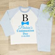 Personalised Kids Communion Pyjamas-Initial Dickie Bow image