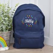 Personalised School Bag-Colourful Stars(Holds 12 Litres) image