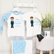 Personalised Kids Communion Bundle (including Mug) -New Design Communion Boy - Blue Cloud