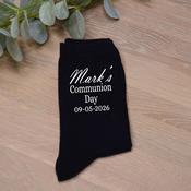 Personalised Communion Socks-Name &amp;amp; Date image