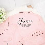 Personalised Pink Confirmation Pyjamas-Name &amp;amp; Date
