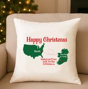 Personalised Christmas Cushion-Distance Country &amp;amp; Names image