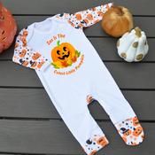 Halloween Pumpkin Pattern Baby Grow-Cutest Little Pumpkin image
