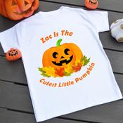 Personalised Halloween T-Shirt-Cutest Little Pumpkin image
