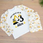 Personalised Kids Pyjamas-When I Wake Digger image