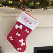 White Top Red Dog Mini Bones Christmas Stocking (40cmx20cm) image