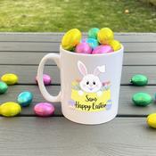 Personalised Easter Eggs Mug-Bunny Banner image