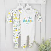Personalised Easter Baby Grow-Bunny Easter Eggs (Easter Design) image