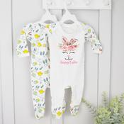 Personalised Easter Baby Grow-Bunny Face(Easter Design) image