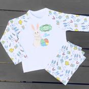Personalised Kids Easter Pyjamas-Happy Easter Bunny (Easter Design) image