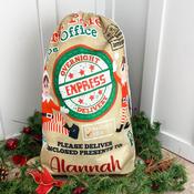 Personalised Christmas Santa Sack-Overnight Express Elf-Sparkle Print image
