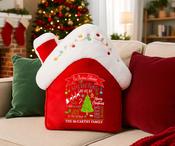 Personalised Christmas House Cushion-Christmas Celebration