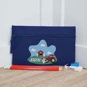 Personalised Navy Pencil Case-Farm image
