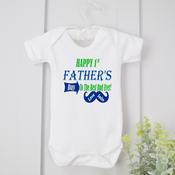 Personalised Father's Day Vest-Green &amp;amp; Blue Moustache