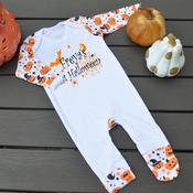 Halloween Pumpkin Pattern Baby Grow- Spider Web image
