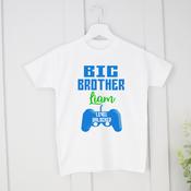 Personalised Big Brother T-Shirt - Level Up Gamer Big Brother