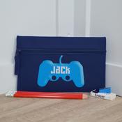 Personalised Navy Pencil Case-Gamer image