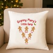 Personalised Cushion-Christmas Gingerbread-Your Kids Handwriting image