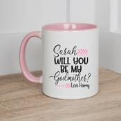 Personalised Godparent Mug-Will You Be My Godparent Arrow